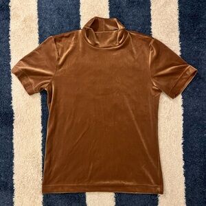 Liz Claiborne Copper Velvet Turtleneck Shirt Size Small